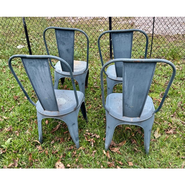 Xavier Pauchard (1880–1948. Tolix Model A chair Authentic French "Model A" Tolix Chairs in Original Gray/Blue Paint....