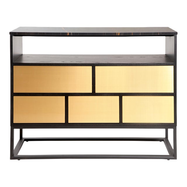 Modern Black Brass Marble Sideboard Display Chairish
