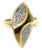 18k Yellow Gold Lozenge-Shaped Diamond Ring, Size 4.5 For Sale