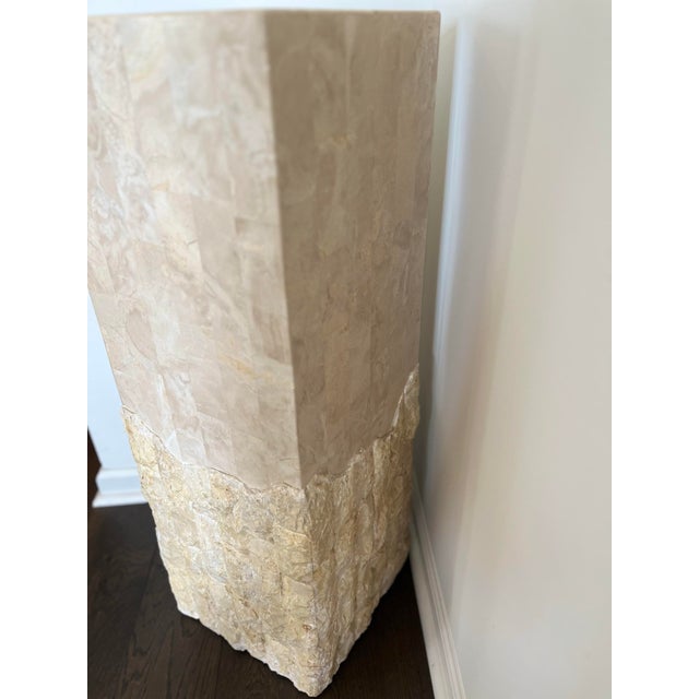 1980s Postmodern Tessellated Stone Pedestal Plinth For Sale In Charleston - Image 6 of 8