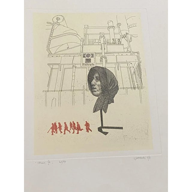 1970s Giuseppe Guerreschi, Composition, 1974, Etching For Sale - Image 5 of 5