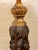 French Provincial Vintage Hand-Carved Acanthus Wood Table Lamp With Linen Box Shade For Sale - Image 3 of 12