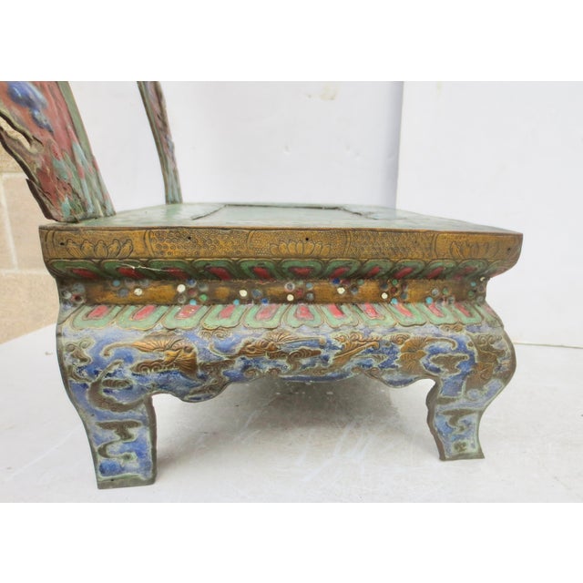 Buddhist Enamel Image Stand Circa 19/20th For Sale In New York - Image 6 of 14