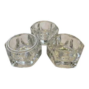 Mid 20th Century Crystal “Elements” Czech Republic Votive Holders, Set of 3