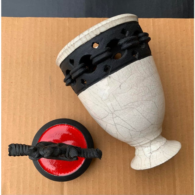 2000 - 2009 Asian Raku Pottery Wish Keeper by Jinsong Kim, Signed For Sale - Image 5 of 9