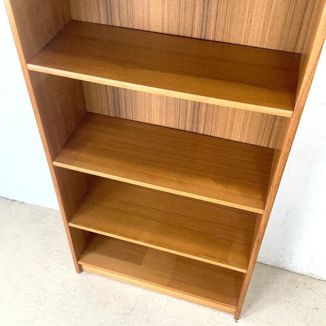 Scandinavian Modern Teak Open Bookcase Display Shelving Unit For Sale - Image 13 of 17