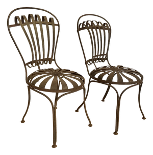 Cast Steel Chairs by Francois Carre, Paris, France, 19th Century, Set of 2