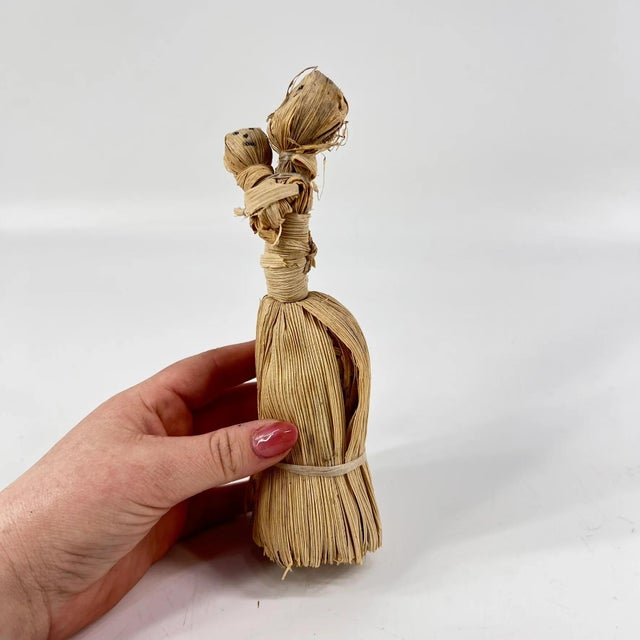 Early 20th Century Corn Husk Mother and Child Figurine For Sale - Image 4 of 7
