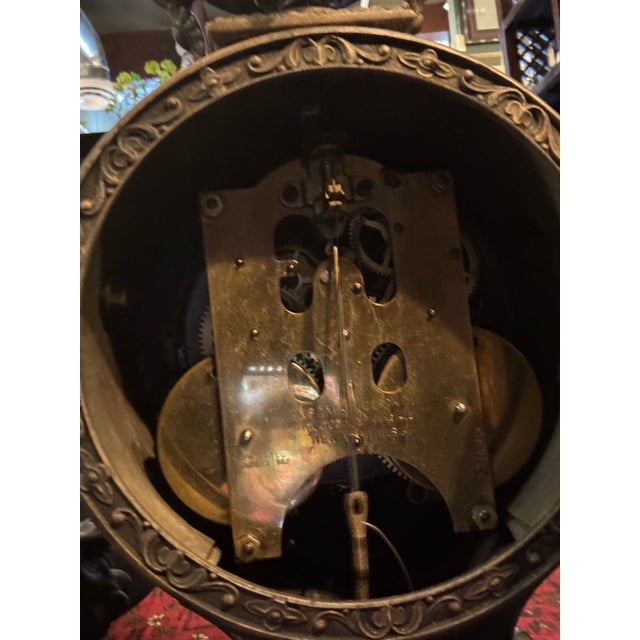 Antique Ansonia Huntress & Fisher Figural Mantel Clock – New York, 1882 [Mr] For Sale - Image 9 of 12