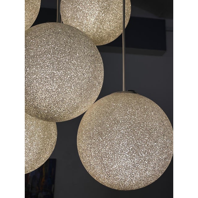 Mid-Century Cascade Lamp in Teak & Granulate Balls, 1970s For Sale - Image 4 of 11