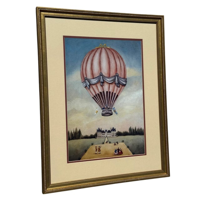 A beautiful framed print by artist Alexandra Churchill, part of her hot air balloon series. This print features a...