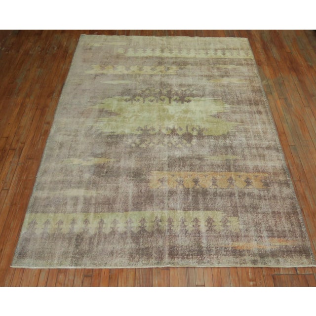 Textile Lavender Field Turkish Shabby Chic Rug rug no.j1836 For Sale - Image 7 of 7