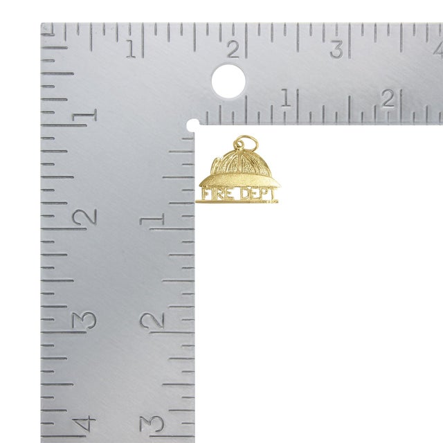 Contemporary Fire Department Charm/Pendant with Diamond Cuts 14k Yellow Gold For Sale - Image 3 of 4