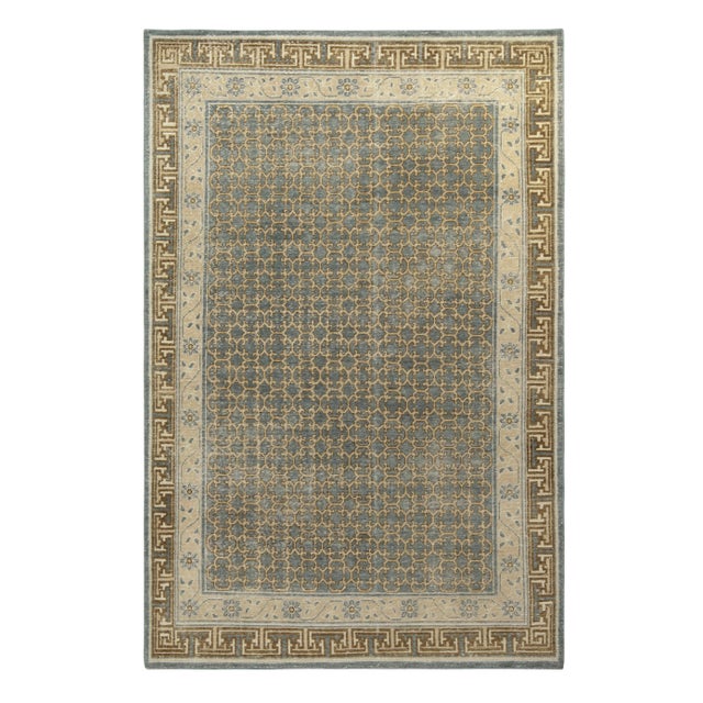 Rug & Kilim’s Oversized Border Rug in Slate Blue, 12x15 For Sale In New York - Image 6 of 6