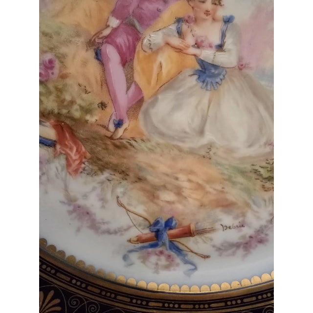 Antique Signed Sevres Gilt Chateau Lovers Plate For Sale In Boston - Image 6 of 12