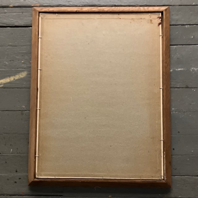 1970’s Original Abstract Expressionist Female Nude Painting Vintage Oak Frame For Sale - Image 4 of 4