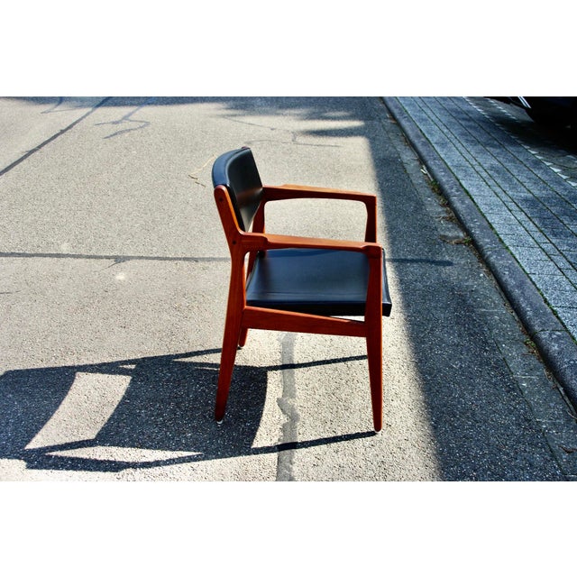 Black Large Erika Office Chair in Teak by Erik Buck, Denmark, 1960 For Sale - Image 8 of 11