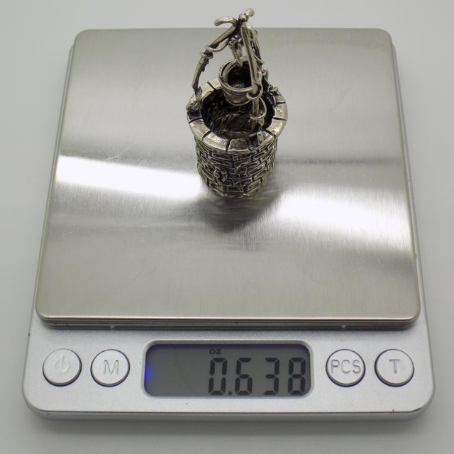 Metal Vintage Italian Handmade Genuine Silver 800 Water Well Dollhouse Miniature Figurine For Sale - Image 7 of 8