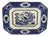 Vintage Oriental Ironstone Platter: Blue Transferware Gamebird Design For Sale