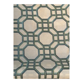 Zimmer Rhode Travers Garden Trellis Linen Fabric 3 Yards For Sale