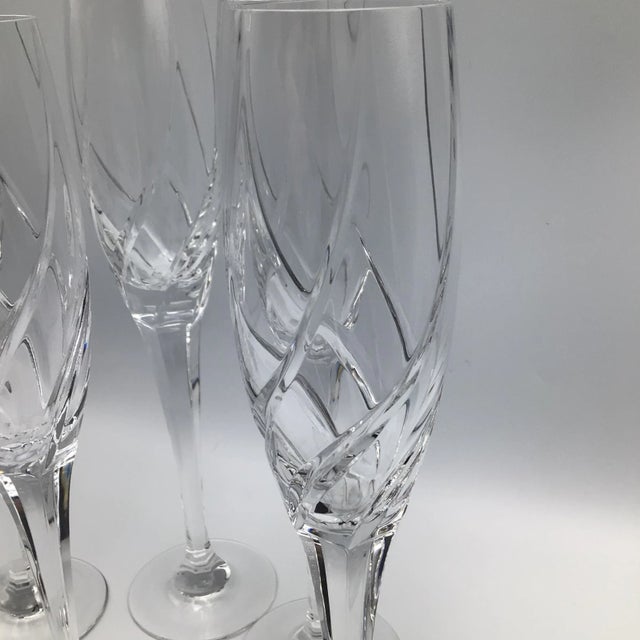 Vintage Mikasa Cut Crystal Olympus Champagne Flutes-Set of 6 For Sale - Image 10 of 13