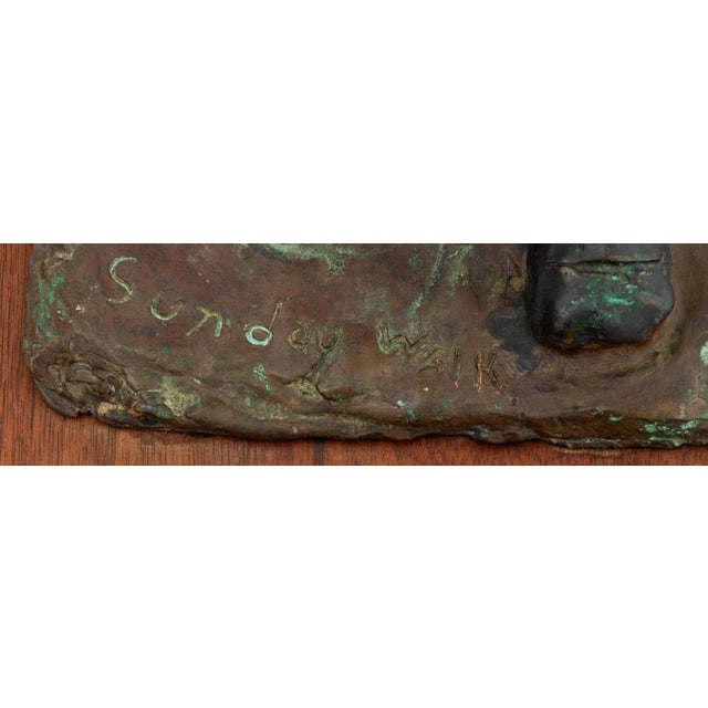 Metal Ray Niegel "Sunday Walk" Bronze Sculpture For Sale - Image 7 of 11