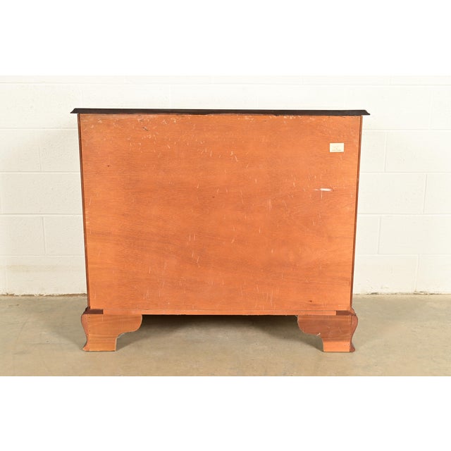 Councill Furniture Georgian Carved Solid Mahogany Block Front Chest of Drawers For Sale - Image 11 of 13