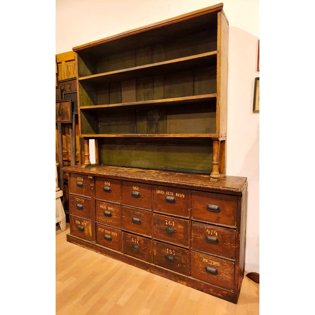 Shop or Pharmacy Furniture in Wood with Drawers, 19th Century, Set of 2 For Sale - Image 15 of 18