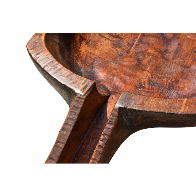 Monumental 39" Solid Wood Antique Trough for Fountain Planter Harvest Bucket Hand Carved For Sale - Image 11 of 15