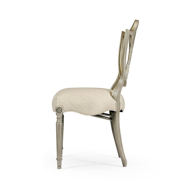 English Contemporary Antique Style Shield Back Dining Side Chairs - Set of 2 For Sale - Image 3 of 8