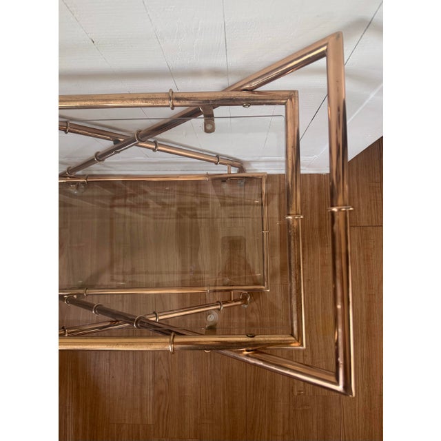 Mid-Century Modern 1970s Hollywood Regency Faux Bamboo Bar Cart For Sale - Image 3 of 11