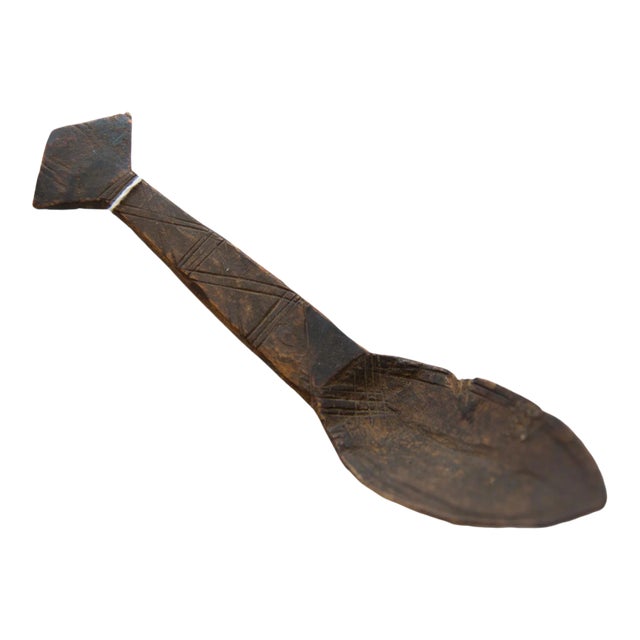 Vintage African Wooden Spoon For Sale