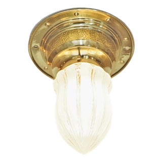 Art Nouveau Brass Ceiling Lamp, 1890s For Sale