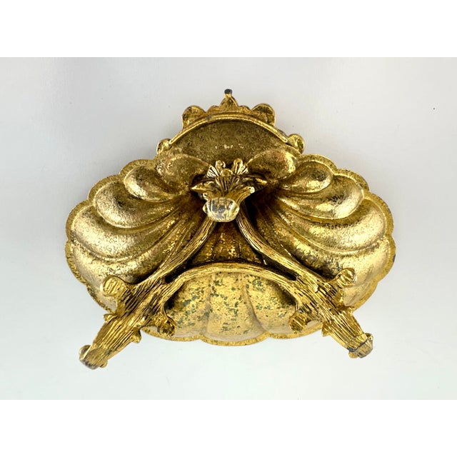 Vintage Italianate Gilt Metal Shell-Form Footed Soap Dish For Sale - Image 9 of 9