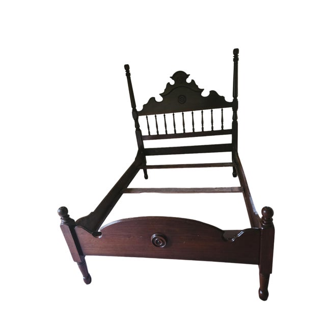 Mid 19th Century 19th C. Spanish Colonial Mahogany Bed: Prominent South Louisiana Family Heirloom For Sale - Image 5 of 7