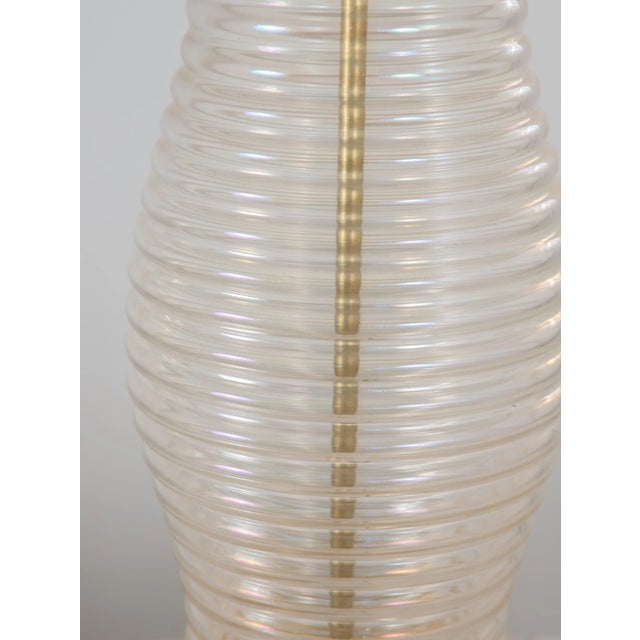 Metal Oversized Glass & Brass Table Lamp For Sale - Image 7 of 12