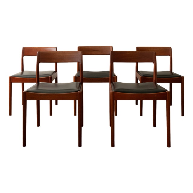 Danish Modern Teak Dining Chairs by Johannes Nørgaard, 1960s, Set of 5 For Sale