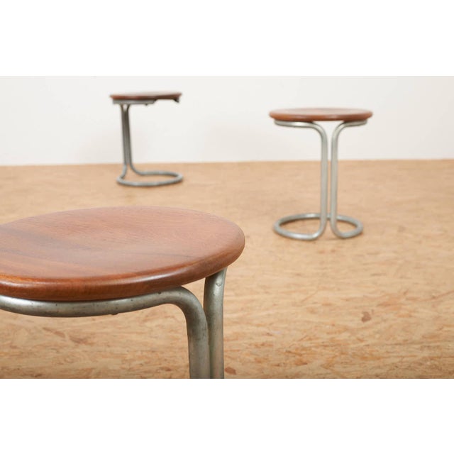 Poly Stool in Lacquered Mahogany by Gian Franco Legler for Aarea, 1978 For Sale - Image 5 of 10