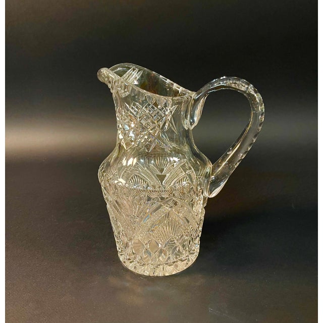 American Brilliant Period ABP Cut Crystal Pitcher, 1910s For Sale - Image 5 of 6