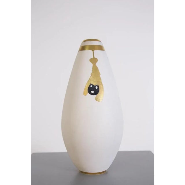 1950s Vase in Pure Gold and Porcelain by Arrigo Finzi, 1950s For Sale - Image 5 of 10