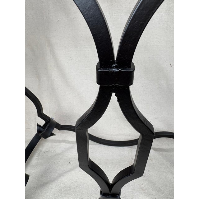 1950s 1950s French Hand-Wrought Iron With New Glass Table, 36" Diameter, Professionally Restored For Sale - Image 5 of 7