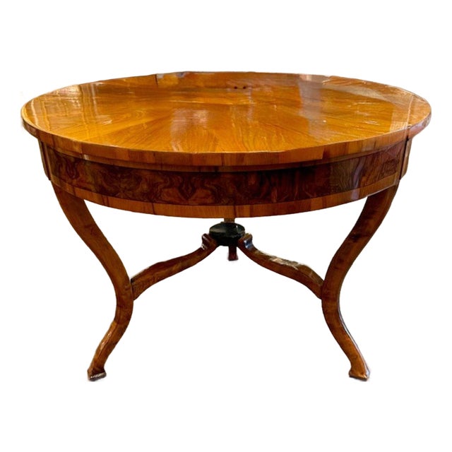 19th Century Walnut Biedermeier Center Table For Sale
