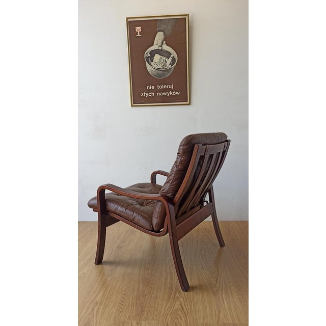 Wood Vintage Lounge Chair from J. M. Birking & Co., 1970s For Sale - Image 7 of 18