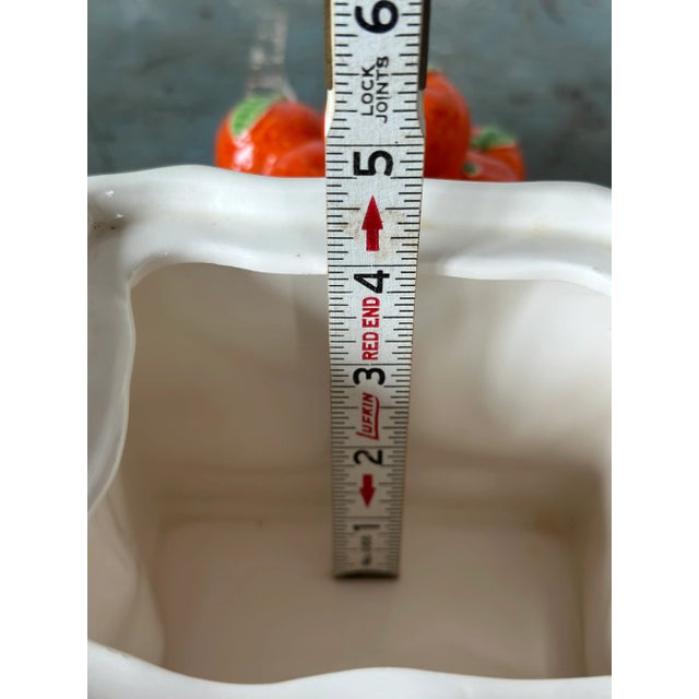 Orange Vintage Ceramic Fruit "White Paper Bag" Containers, Set of Three - Lemons, Grapes & Oranges For Sale - Image 8 of 13