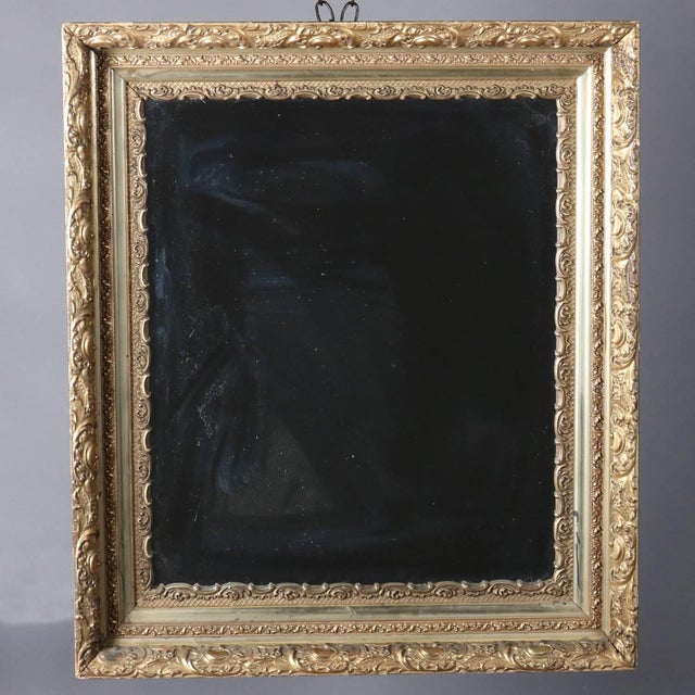 Antique Scroll And Foliate Form Deep Gold Giltwood Wall Mirror