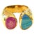 Bochic "Orient" Ruby & Blue Opal Vintage 2 Gem Ring Set 18K & Silver For Sale - Image 9 of 18