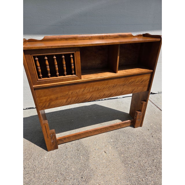 Ethan Allen / Baumritter Solid Hard Rock Maple Colonial Style Twin Size Bookcase Headboard For Sale In Indianapolis - Image 6 of 17