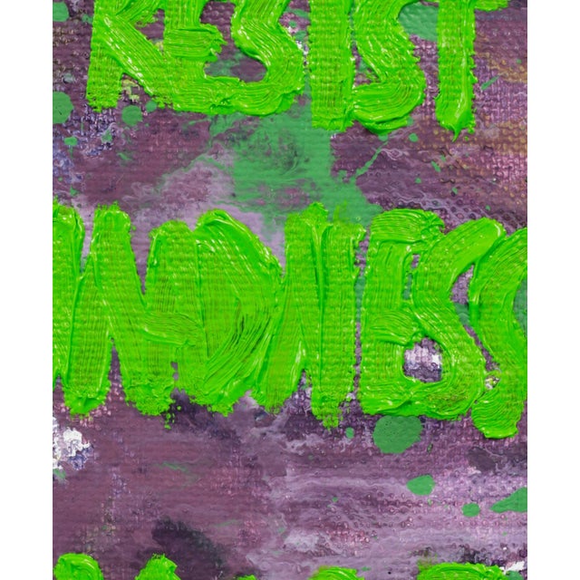 "I Don’t Think I Can Resist the Madness Anymore" Small Text Oil Painting by Simon Findlay For Sale - Image 6 of 9