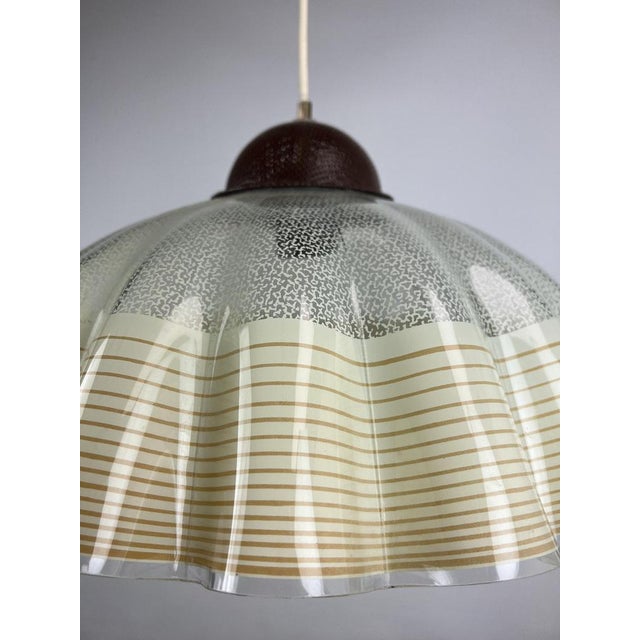 Italian Glass Pendant Lamp with Wavy Edge, 1970s For Sale - Image 6 of 18