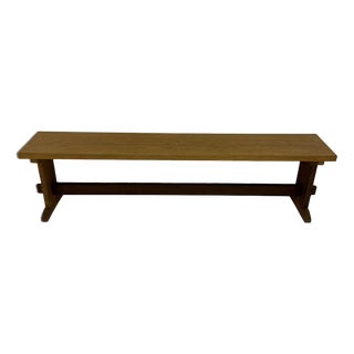 Vintage Wooden Bench, 1970s For Sale